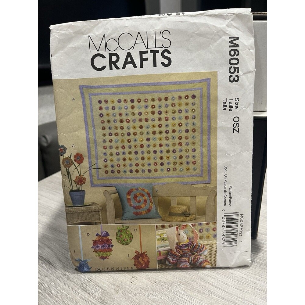 McCall's Yo-Yo Quilt/Pillow/Flower/Egg/Ball & Bunny Pattern 6053 Uncut